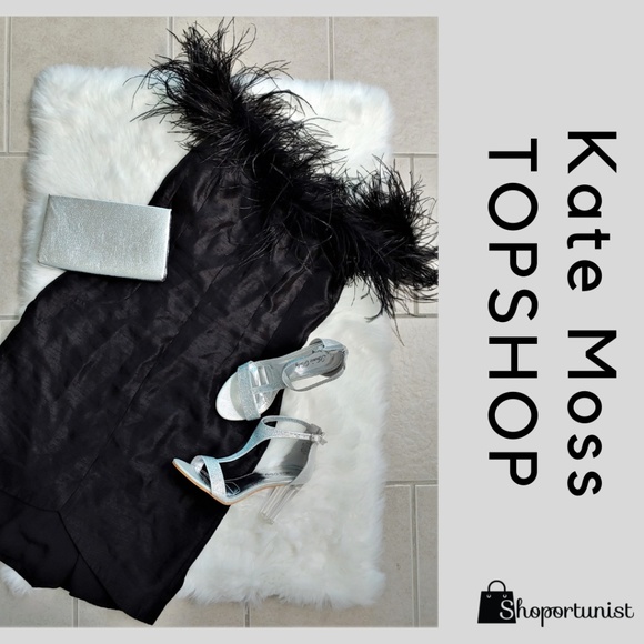 kate moss topshop feather dress